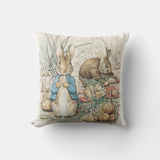 Beatrix Potter Peter Rabbit And Benjamin Bunny Cushion (Front)