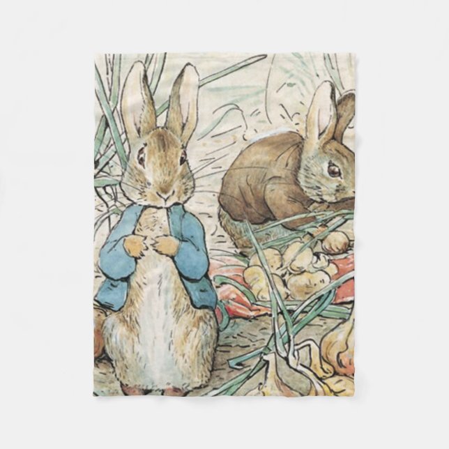 Beatrix Potter Peter Rabbit And Benjamin Bunny Fleece Blanket (Front)