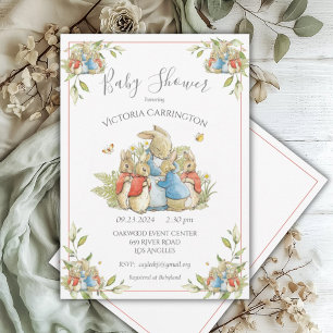 Beatrix Potter Peter Rabbit Red Baby Shower Invitation