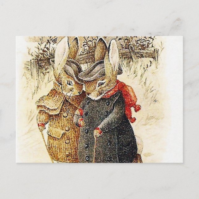 Beatrix Potter - Peter Rabbit Winter Walk Postcard (Front)