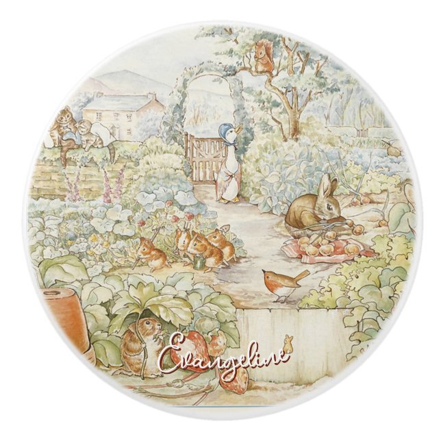 Beatrix Potter Peter the Rabbit and Friends Ceramic Knob (Front)