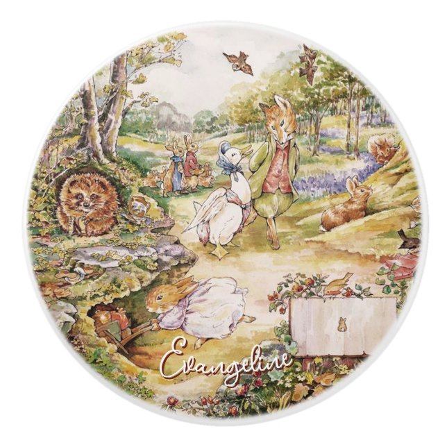 Beatrix Potter Peter the Rabbit and Friends Ceramic Knob (Front)