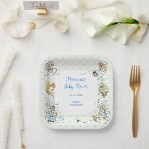 Beatrix Potter Polka Dot Rabbit Peter Baby Shower Paper Plate