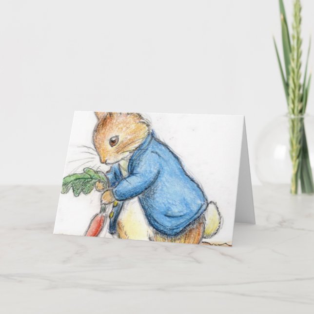 Beatrix Potter Rabbit Carrot Card (Front)