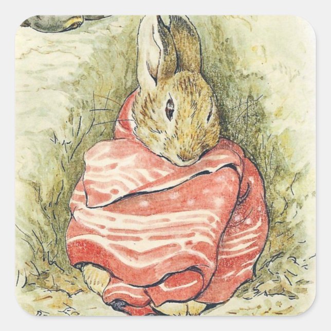 Beatrix Potter Rabbit Square Sticker (Front)