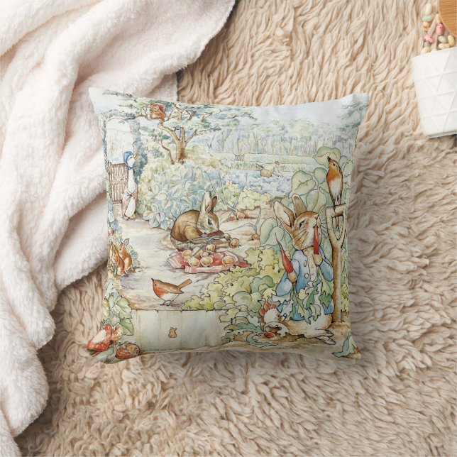 Beatrix Potter Storybook Characters Garden Cushion (Blanket)