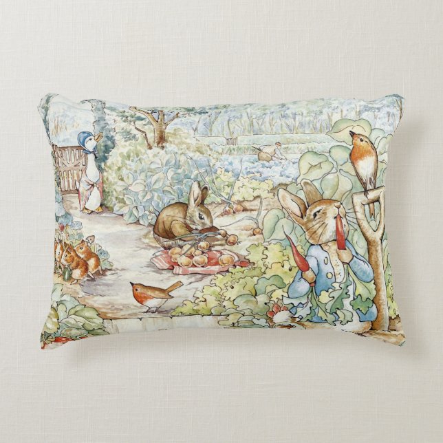 Beatrix Potter Storybook Characters Garden Decorative Cushion (Front)
