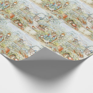Beatrix Potter Storybook Characters Garden Wrapping Paper
