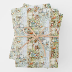 Beatrix Potter Storybook Characters Garden Wrapping Paper Sheet