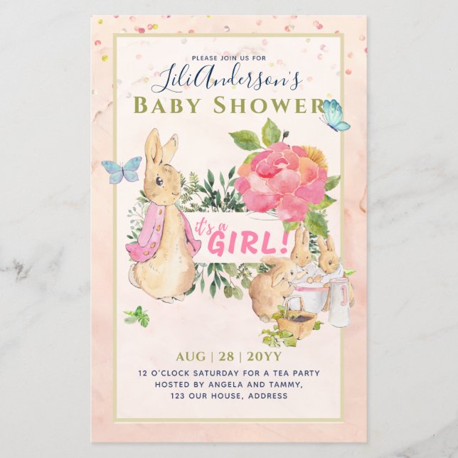 Beatrix Vintage Rabbit Pink Waistcoat Girls Event  Flyer (Front)