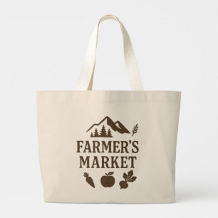 Beats Carrot Apple Farmers Market Large Tote Bag