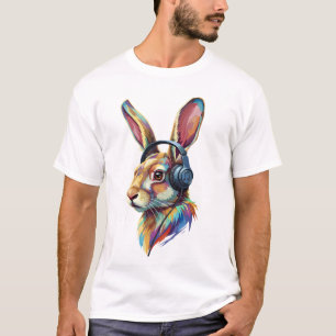 Beats & Ears – Abstract Rabbit in Vibes T-Shirt