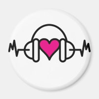 Beats of Love | Pink heart with pulse & headphone