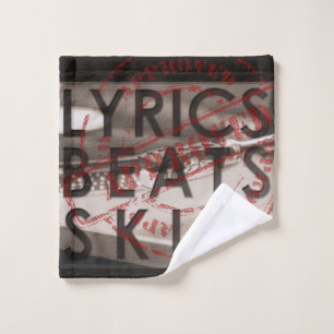 BEATS SKILL LYRICS ON TURNTABLE HIP HOP BATH TOWEL SET