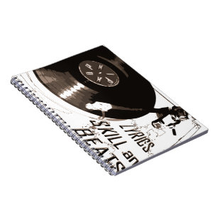 BEATS SKILL LYRICS RECORD PLAYER SPIRAL NOTEBOOK