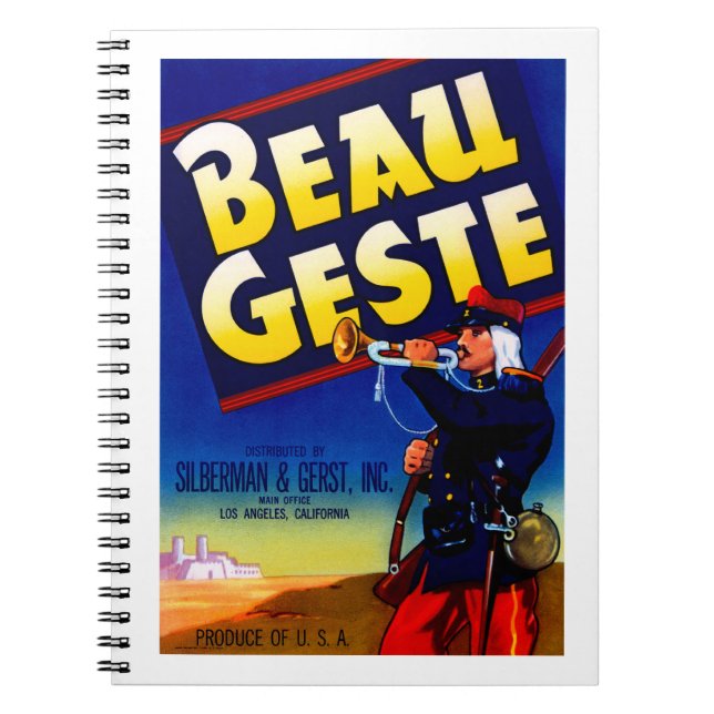 Beau Geste Label Spiral Notebook (Front)