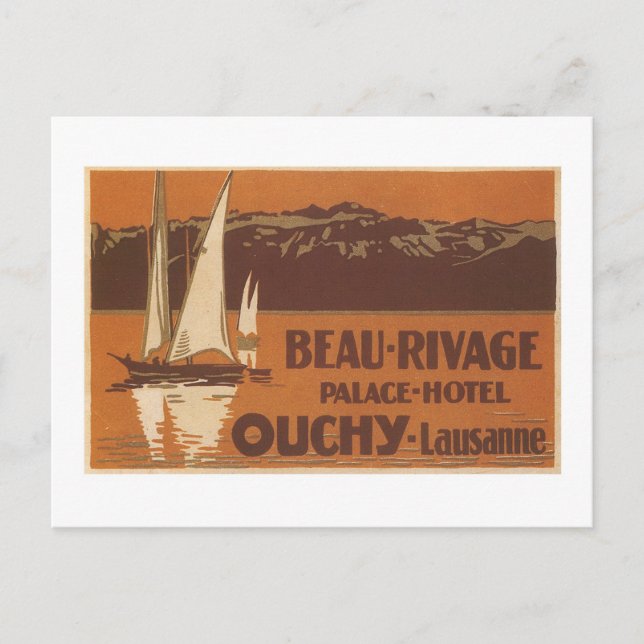 Beau Rivage Palace Hotel Ouchy Lausanne Postcard (Front)