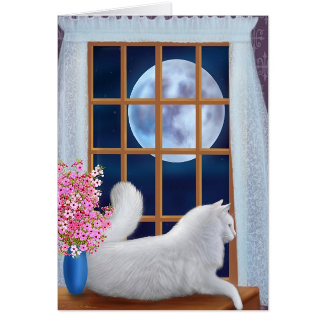 Beau the Moon Cat Card (Front)