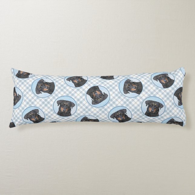 Beauceron Black and Tan Painting Sheepdog Dog Art Body Cushion (Front)