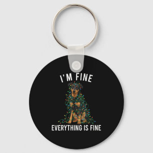 Beauceron Christmas I'm Fine Everything Is Fine  Key Ring