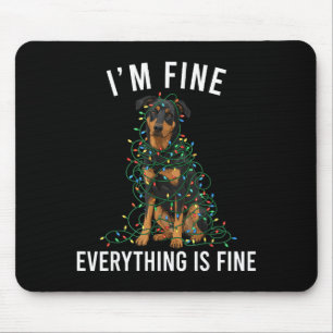 Beauceron Christmas I'm Fine Everything Is Fine  Mouse Pad