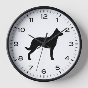 Beauceron Dog Breed Silhouette Clock