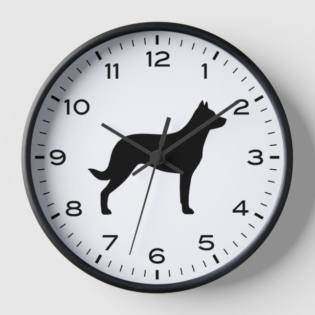 Beauceron Dog Breed Silhouette Clock (Front)