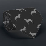 Beauceron Dog Breed Silhouettes Pattern Grey Tie<br><div class="desc">This original Beauceron silhouettes pattern neck tie makes a great gift for dog dads! Available in a variety of colours, this cool tie makes a statement for anyone who loves a Beauce. An awesome gift for the guy who wears a tie for business, or for special events like holiday programs,...</div>