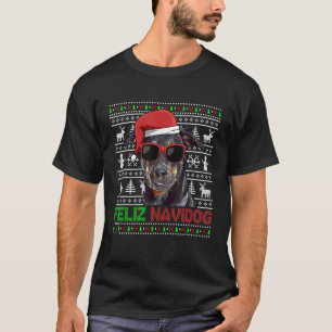 Beauceron Dog Feliz Navidog Funny Christmas T-Shirt