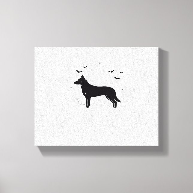 Beauceron Dog – Halloween Moon Silhouette Classic  Canvas Print (Front)