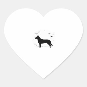 Beauceron Dog � Halloween Moon Silhouette Classic Heart Sticker