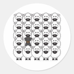 Beauceron in the Sheep Classic Round Sticker