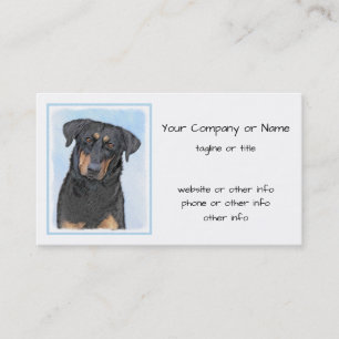 Beauceron Painting - Cute Original Dog Art Business Card