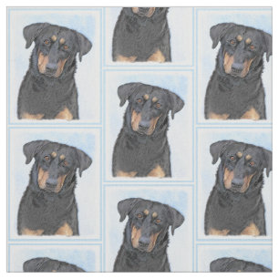 Beauceron Painting - Cute Original Dog Art Fabric