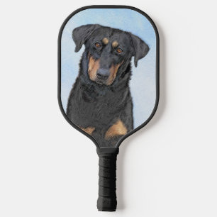 Beauceron Painting - Cute Original Dog Art Pickleball Paddle