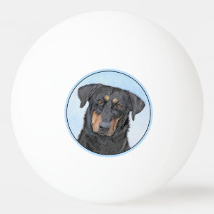 Beauceron Painting - Cute Original Dog Art Ping Pong Ball