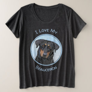Beauceron Painting - Cute Original Dog Art Plus Size T-Shirt