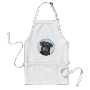 Beauceron Painting - Cute Original Dog Art Standard Apron