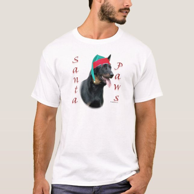 Beauceron Santa Paws T-Shirt (Front)