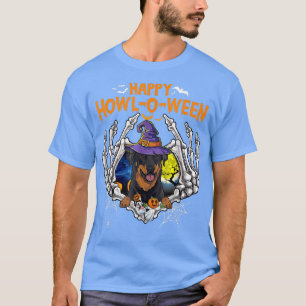Beauceron Skeleton Heart Happy HowlOWeen Costume  T-Shirt