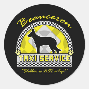 Beauceron Taxi Service Classic Round Sticker