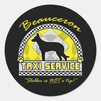 Beauceron Taxi Service Classic Round Sticker