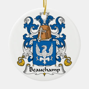 Beauchamp Family Crest Ceramic Tree Decoration
