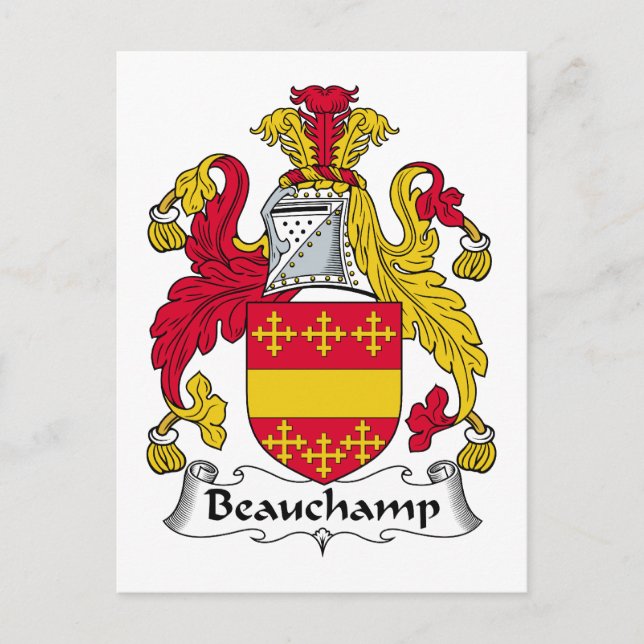 Beauchamp Family Crest Postcard (Front)