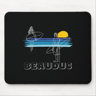 Beauduc Surfing Beach Surf Guy Girl Mouse Pad