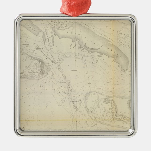 Beaufort Harbour, NC Metal Tree Decoration (Front)