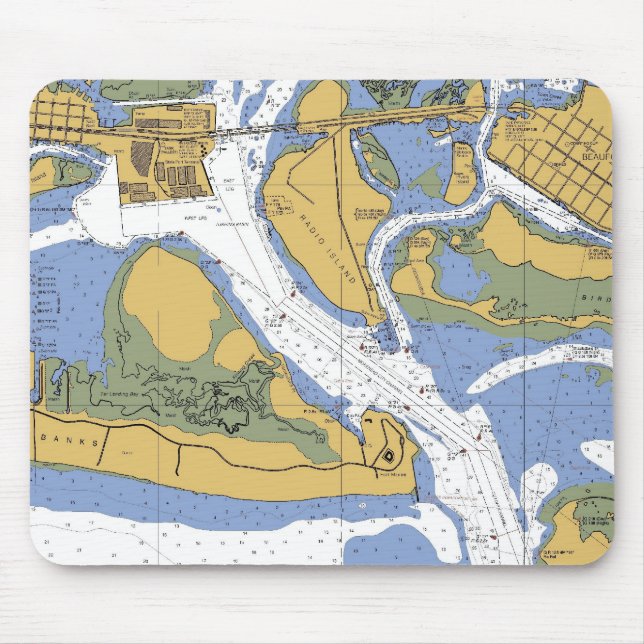Beaufort NC Nautical Harbour Chart mousepad (Front)