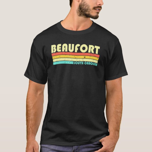Beaufort Sc South Carolina City Home Roots Retro 8 T-Shirt (Front)