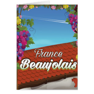 Beaujolais France wine travel poster