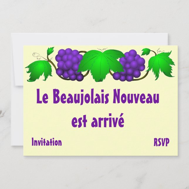 Beaujolais nouveau invitation cream (Front)